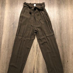 High Waisted Olive Green Dress Pants